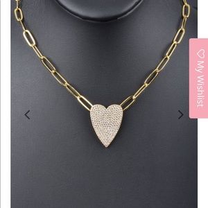 Lisa Robertson heart necklace, never worn, micro pave